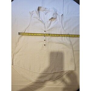 Large Women's White Cotton Blouse Time and Tru